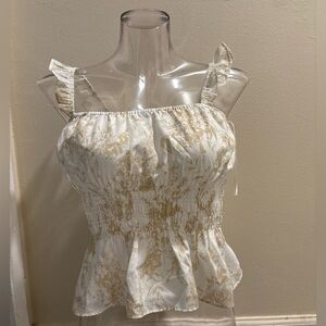 Chic Cream Floral Women's Blouse